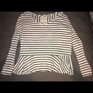 Striped knit flare sweater